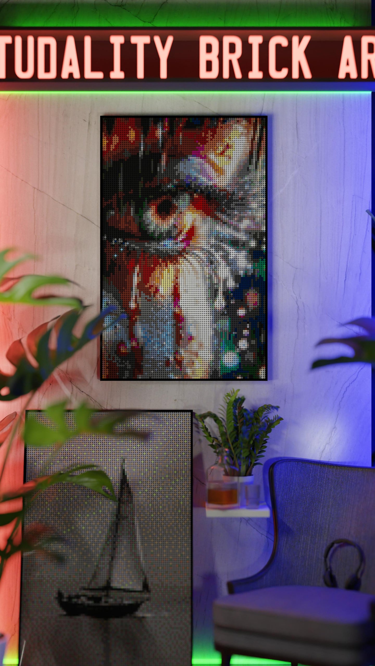 Original Wall-Art LEGO® Style mosaic pixel art design for display